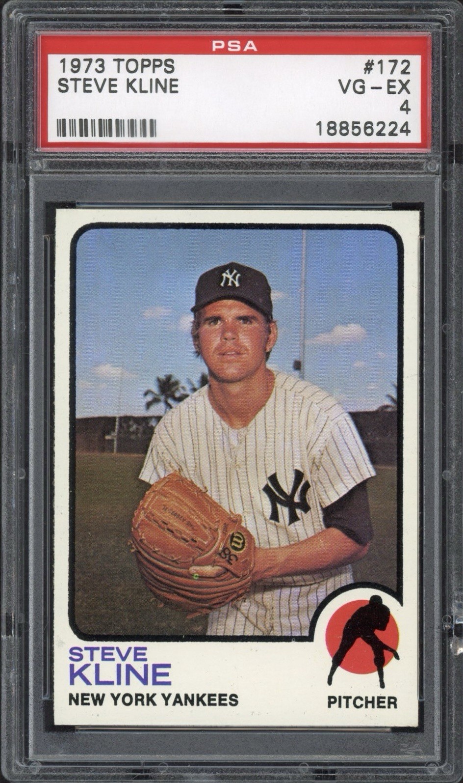 1973 Topps Steve Kline #172 PSA 4 VG-EX New York Yankees 