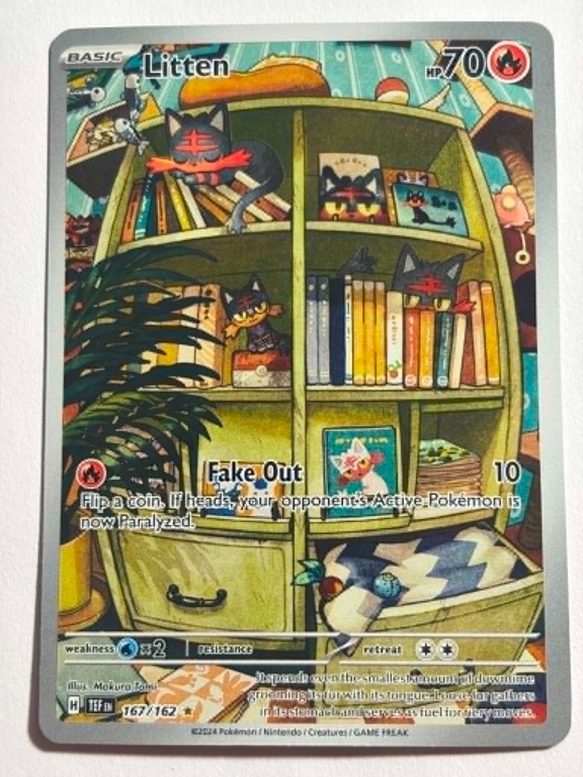 Litten 167/162 Illustration Rare Temporal Forces Pokemon English NM