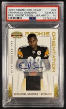 2010 Gridiron Gear Emmanuel Sanders Rookie Jersey Patch Auto RPA /50 #29 PSA 10 