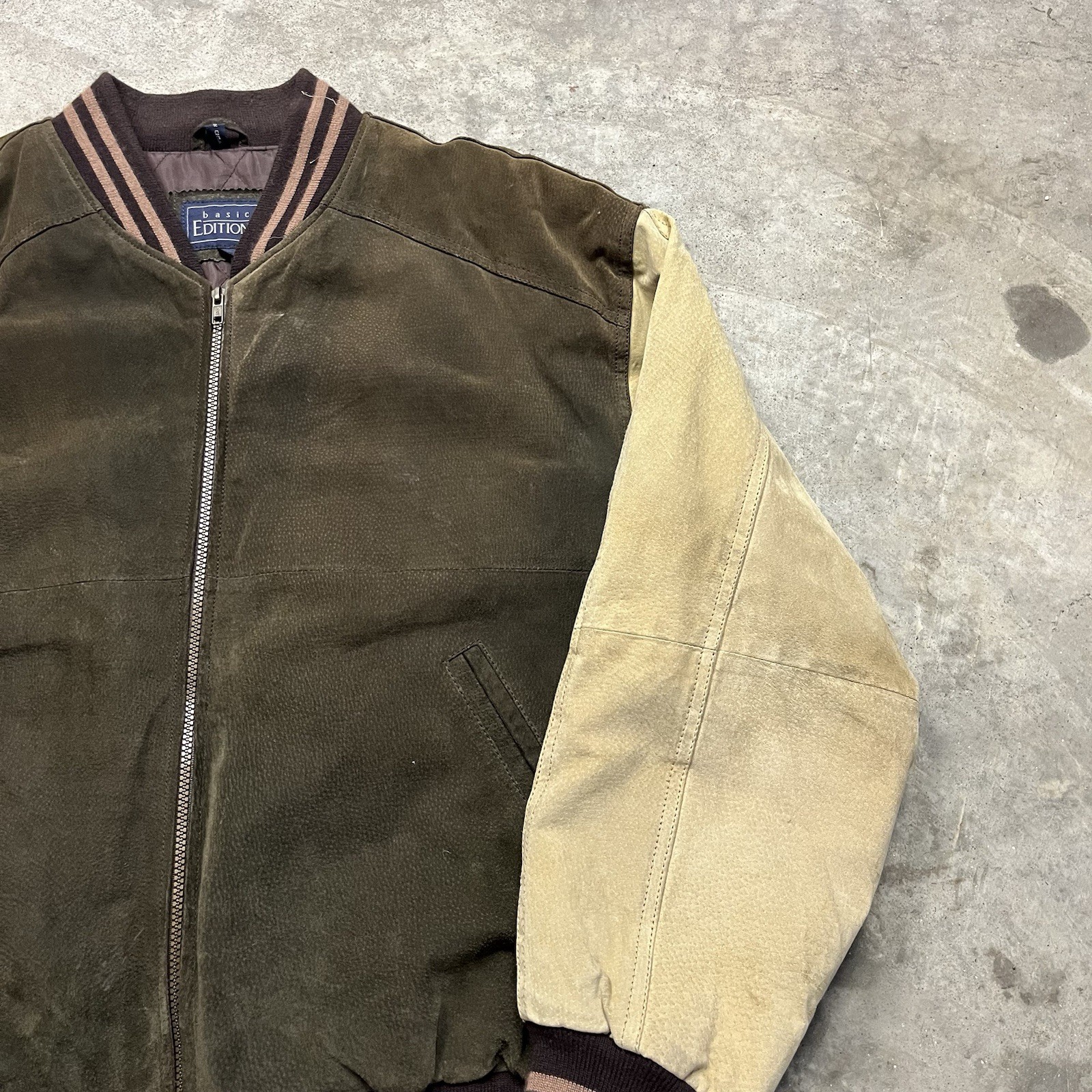 Vintage Basic Editions Leather Varsity Bomber Jac… - image 2