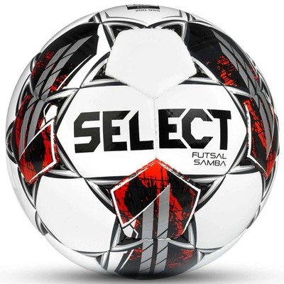 SELECT Samba Futsal Ball, Senior (Size 4) - White/Black/Red V22 Match/Training