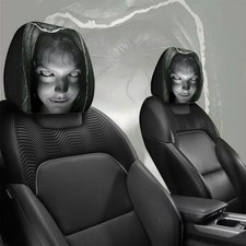 2Pcs Halloween Horror Face Printing Car Seat Headrest Cover Elastic Protective