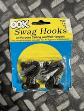 OOK Swag Hooks 2 Pack All Purpose Ceiling And Wall Hangers W/mounting Hardware