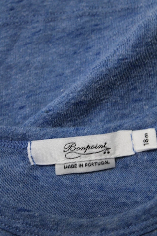 Футболка Bonpoint детская для мальчиков с короткими рукавами синяя хлопковая размер 18 месяцев - Изображение 4 из 4