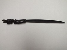 Afrikanische Holzschnitzerei Dekoobjekt Messer Schaft mit Frauenfigur