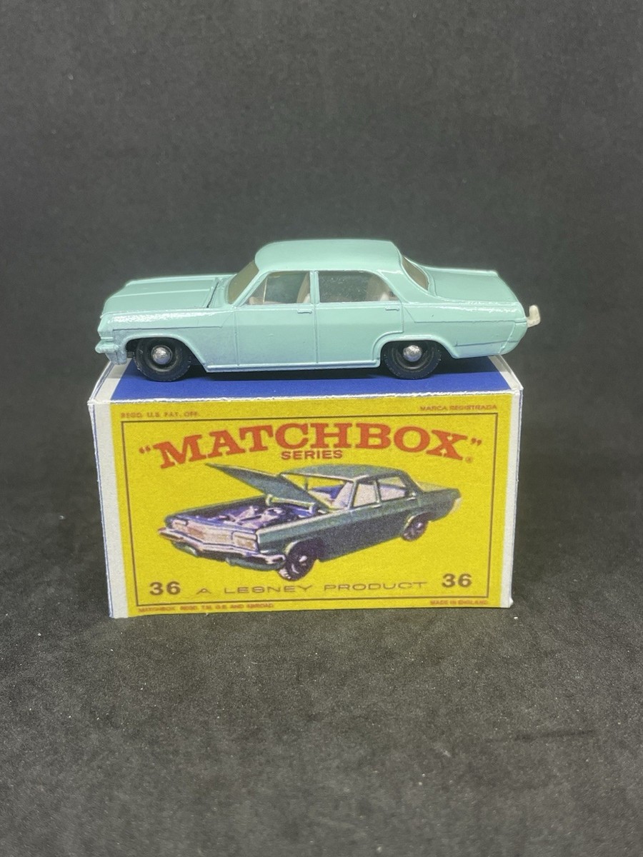 Lesney Matchbox 36 Custom Opel Diplomat Sea Foam Green. Grey Lesney Matchbox 36 Custom Opel Diplomat Sea Foam Green. Grey