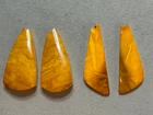 Vintage Celluloid Butterscotch Knife Handle Scales Blanks Folder Repair Lot 4pcs