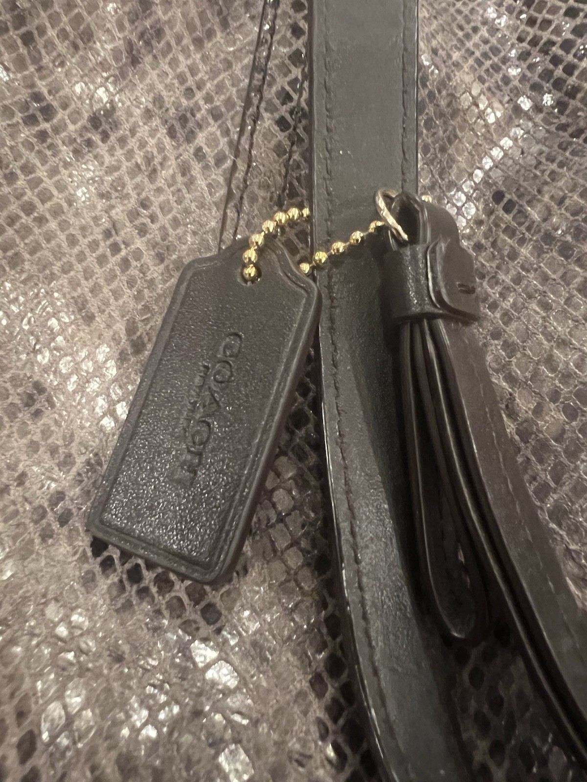 Coach Python Look Leather Shoulder Bag - image 5