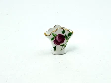 Vintage Dollhouse Furniture 1:12 Miniature Reutter Porcelain Flower Vase Rose