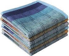 LACS Handkerchiefs Mens Luxury 100 Cotton Handkerchiefs Plaid Pack