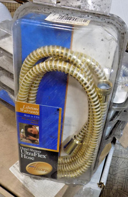 Alsons 494 70 PK UltraFlex 70-Inch Shower Hose, WHITE/BRASS FINISH NEW USA MADE