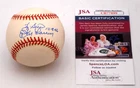 YOGI BERRA DON LARSEN PERFECT GAME JSA CERTIFIED DUAL SIGNED BASEBALL AUTOGRAPH