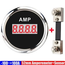 Digital 52mm Amperemeter Gauge Ammeter Amp Meter With Current Sensor 12v24v