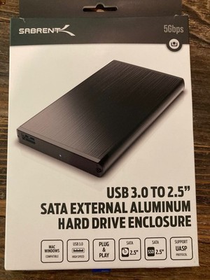 Sabrent Ultra Slim USB 3.0 to 2.5in SATA Hard Drive Enclosure, used once