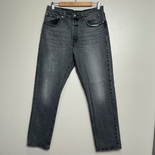 Levi's Premium "Big E" 501 Men's Jeans 31x30 Straight Fit Gray Button Fly