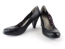 Mustang Damen Pumps Gr. 40 schwarz Leder Highheels elegant Highheels (16387)