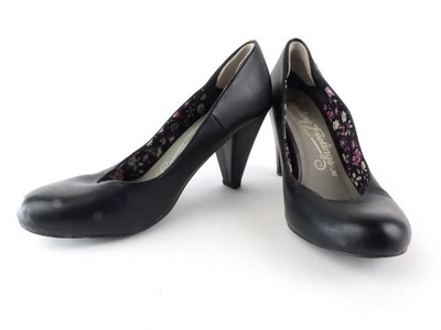 Mustang Damen Pumps Gr. 40 schwarz Leder Highheels elegant Highheels (16387)