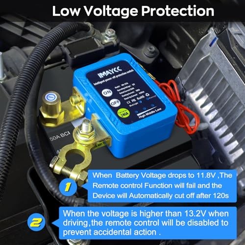  Kill Switch for Car, 12V Remote Battery Disconnect Switch 240A, Battery Switch