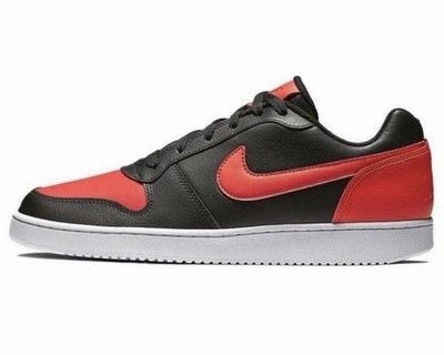 Size 10 - Nike Ebernon Low Black Habanero Red Mens Bred AQ1775-004 Shoes New
