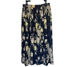 Alfred Dunner Floral Pleated Skirt sz 10 Dark Romantic Midi Cottagecore Modest