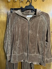 Bunny Love 2 Piece Jogging Suit Light Brown Velour 2XL