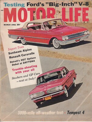 Motor Life March 1961 - Sunbeam Alpine / Renault Caravelle / Stockers & GP Cars