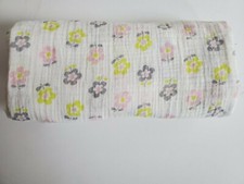 Carter's Floral Baby Blanket Flower Pink White Grey Green Muslin Cotton Swaddle