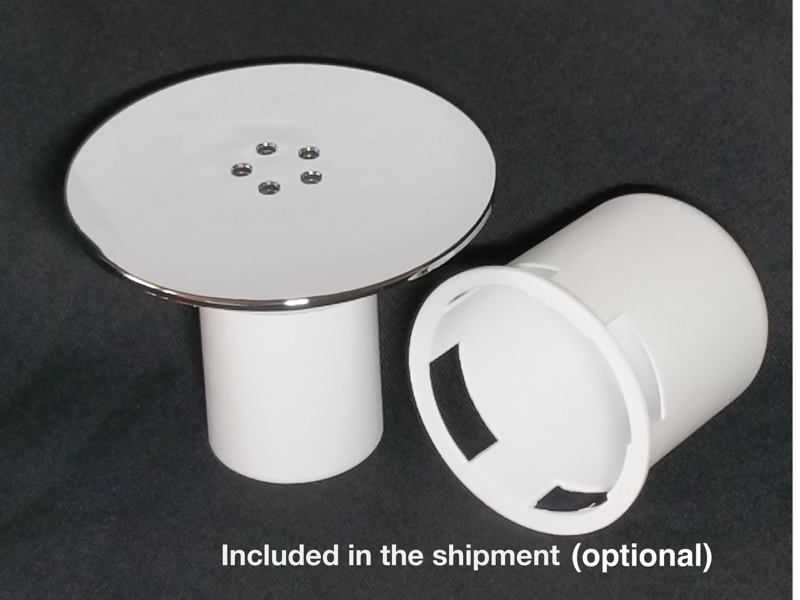 New 115mm Chrome Shower drainwaste cover. Op2 Incl white parts Op3 O