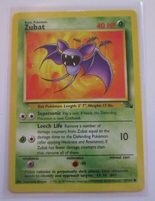 ZUBAT Fossil Set 1999 Pokemon Card 57/62 LP