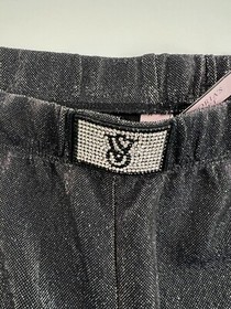 Victoria's Secret Glitter VS Logo Lounge Wide Leg Pants w/ Pocket Black XL NWT