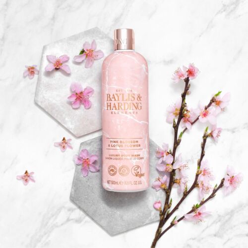Sapone per lavaggio corpo liquido Baylis & Harding, elementi, fiore rosa e loto, 16,9 once - Foto 2 di 5