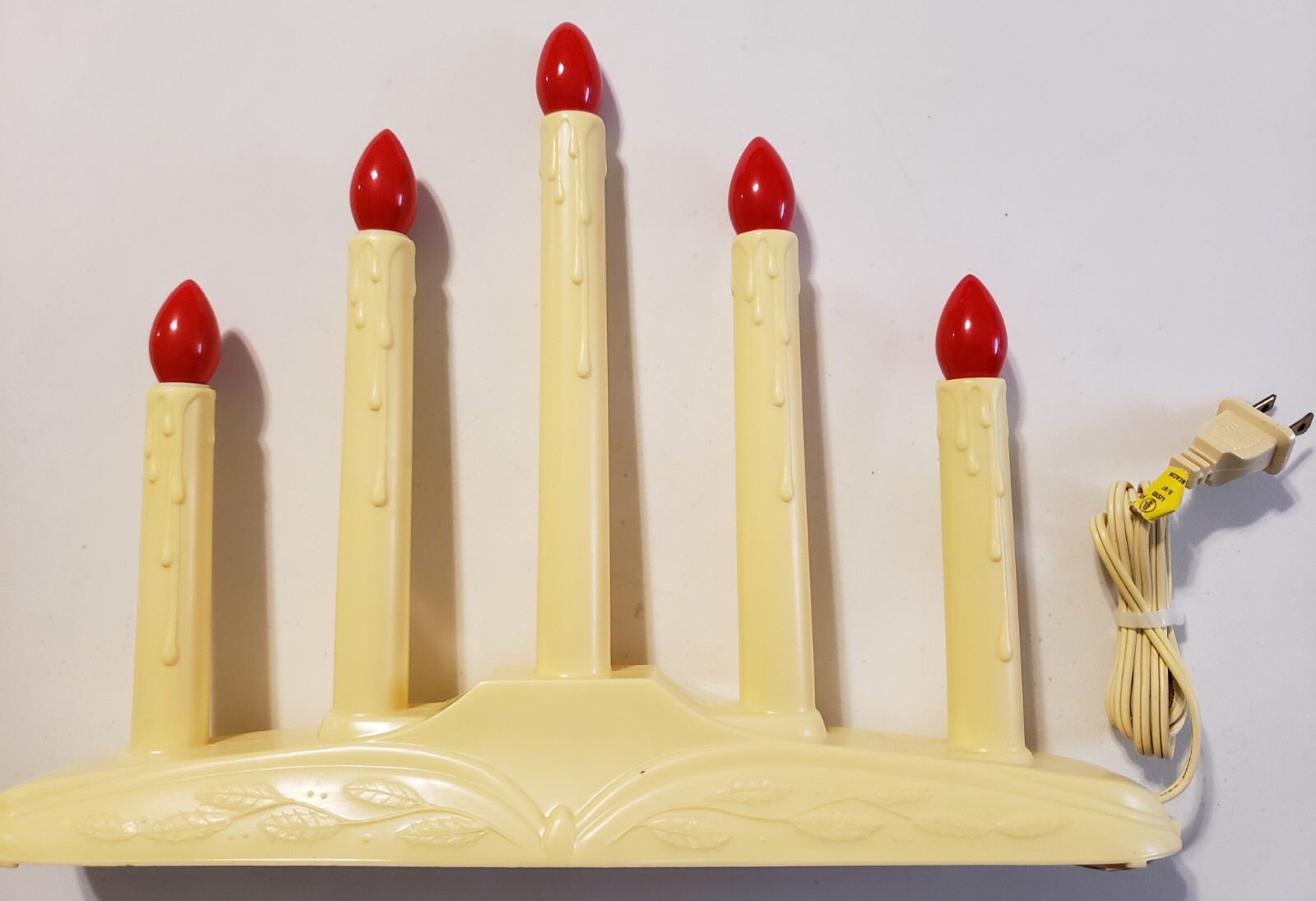 Vintage 5 Red Light Candolier Electric Window Christmas Candles Candlabra eBay