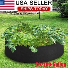 50 100 Gallon Plant Grow Bag Thickened Aeration Felt Fabric Pots Trays Container