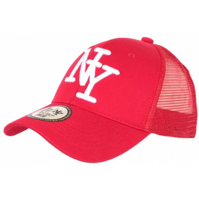 Casquette Trucker NY Filet Rouge Et Blanche - Taille Unique - Hip Hop Honour - Neuf Avec étiquette