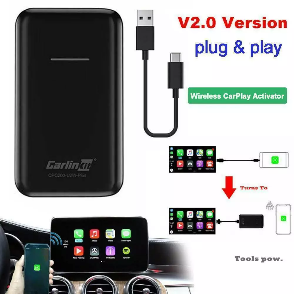 Carlinkit Wireless CarPlay 2.0 USB Adapter For IOS Apple GPS Navigation  Player