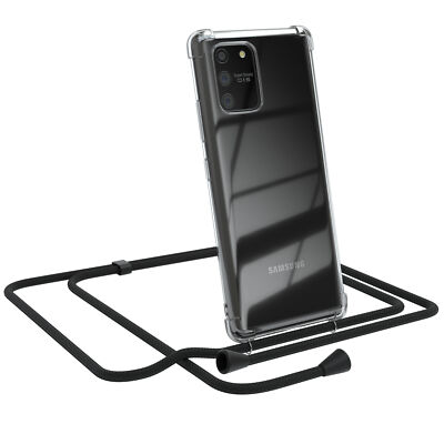 Für Samsung Galaxy S10 Lite Handyhülle zum Umhängen Kordel Tasche Kette Schwarz