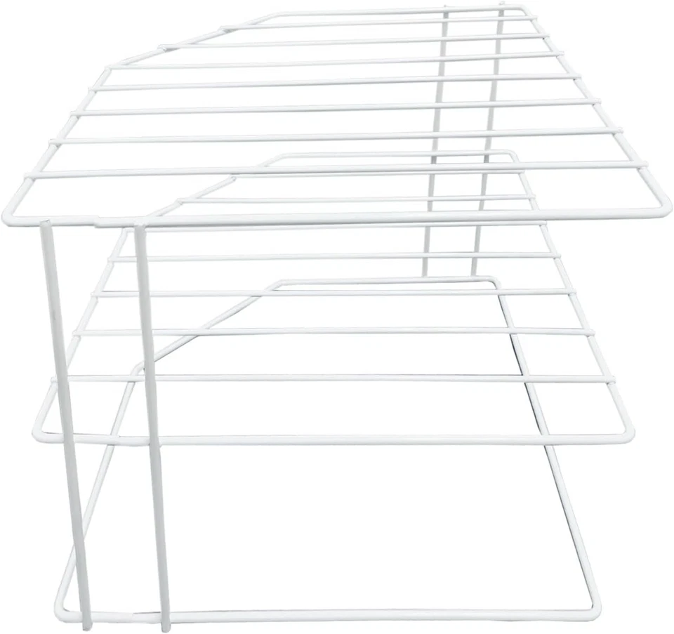 CUPBOARD PLATE RACK FOR 3 TIER WHITE CORNER KITCHEN SHELF INSERT TIDY ORGANISER - Image 4 of 4