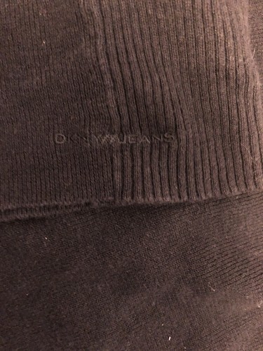 DKNY Jeans Black 3/4 Sleeve Zip-Up Rib Knitted Hooded Cardigan Sweater Women’s M - Picture 8 of 8