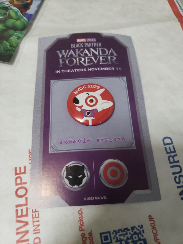 NYCC 2022 Wakanda Forever Target Marvel Pin Exclusive Pinback New York Comic Con