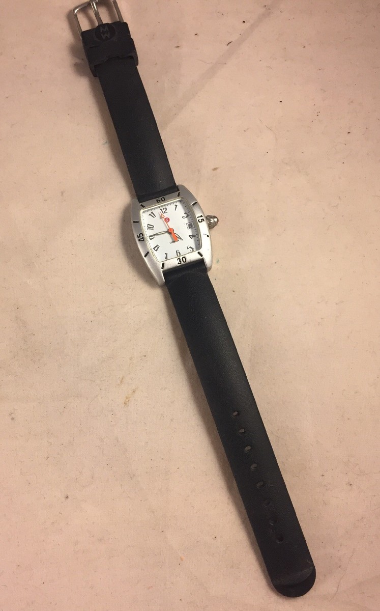 Michele Urban Mini Aluminum antique Dial Black Band Watch 72-196-A Swiss rare Michele Diamond Urban Mini Watch 29mm main image 4