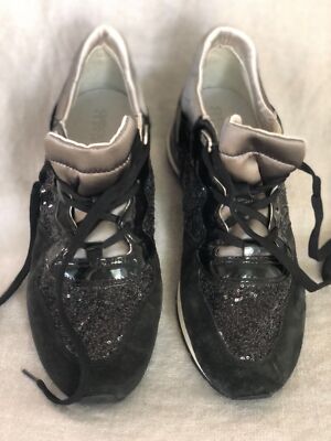 GEOX RESPIRA Womens Black Sneakers Shoes Size US Suede