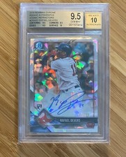 2018 Bowman Chrome Rookie Atomic Refractor Autograph RAFAEL DEVERS BGS 9.5 Auto