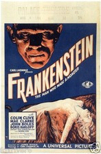 FRANKENSTEIN Film Poster Boris Karloff / Colin Clive 1931 - 18"x12" - reprint