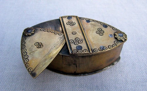 RARE ANTIQUE TRICK OPENING HANDMADE FOLKART SNUFF BOX LATE 1700s~EARLY 1800s - Picture 3 of 17