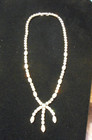 Vintage Kramer Clear Rhinestone Necklace 14" Plus 1 1/2" Drop Party Wedding