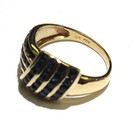 10k yellow gold round channel set sapphire gemstone ring 5.7g ladies 10 — photo 4