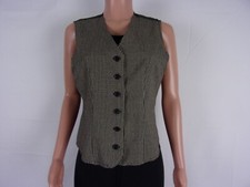 Jocelyn Smith Button Up Vest Size:m Black/brown/tan Design