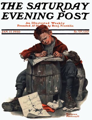 Saturday Evening Post 1920  Cover  Reproduction Giclee Print