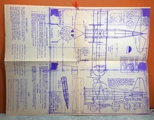CURTISS A8 ATTACK BLUE LINE MODEL AIRPLANE PLANS 15" WINGSPAN