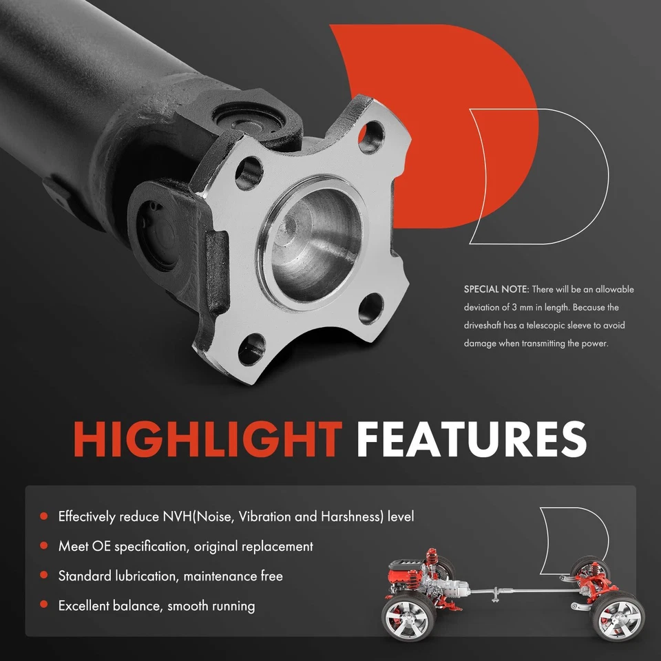 Conjunto de eje de transmisión trasero A-Premium para Hyundai Santa Fe 2001-2003 4x4 Foto 4 de 4